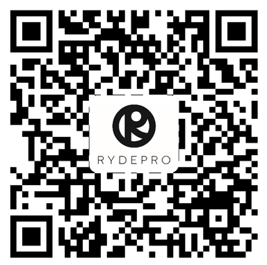 Download RYDEPRO app from Apple App Store - Scan QR Code